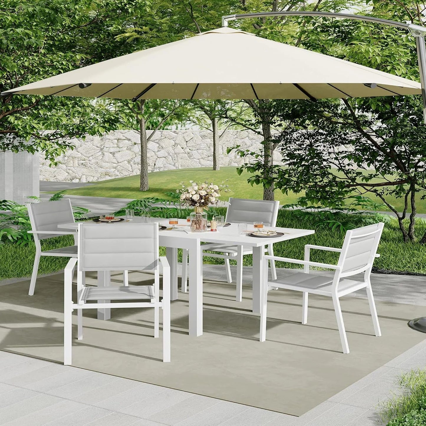 2 Piece Metal Patio Stackable Dining Chairs Set,Ventilated Material Stackable Outdoor Chairs Textilene Fabric Outdoor Aluminum Stacking Dining Chair Patio Dining Chairs