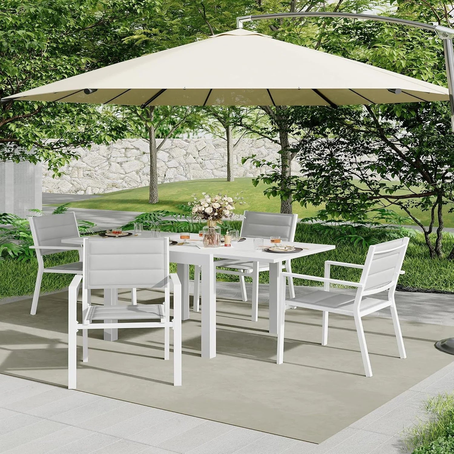 2 Piece Metal Patio Stackable Dining Chairs Set,Ventilated Material Stackable Outdoor Chairs Textilene Fabric Outdoor Aluminum Stacking Dining Chair Patio Dining Chairs