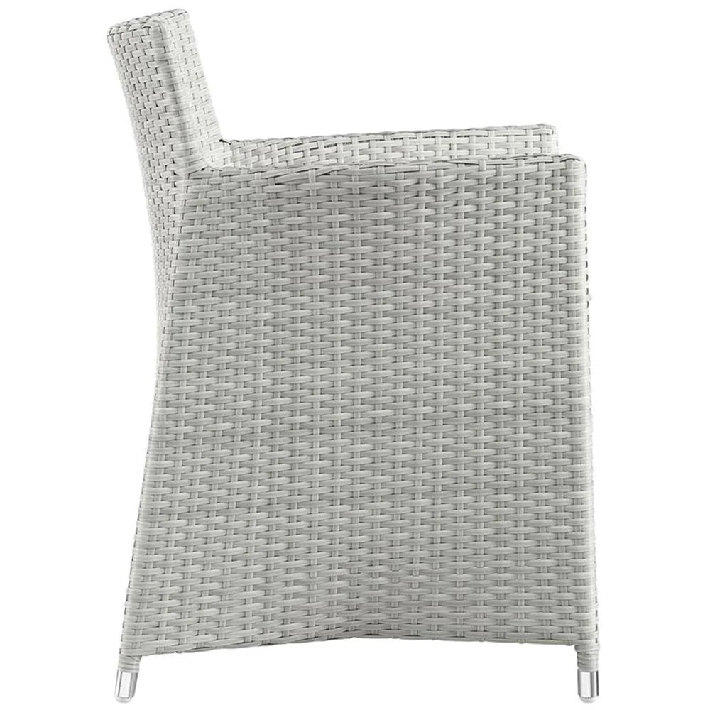 Afuera Living Rattan Outdoor Patio Armchair in Gray/White (Set of 2)