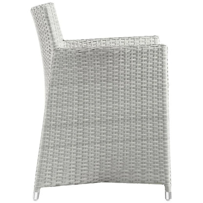 Afuera Living Rattan Outdoor Patio Armchair in Gray/White (Set of 2)