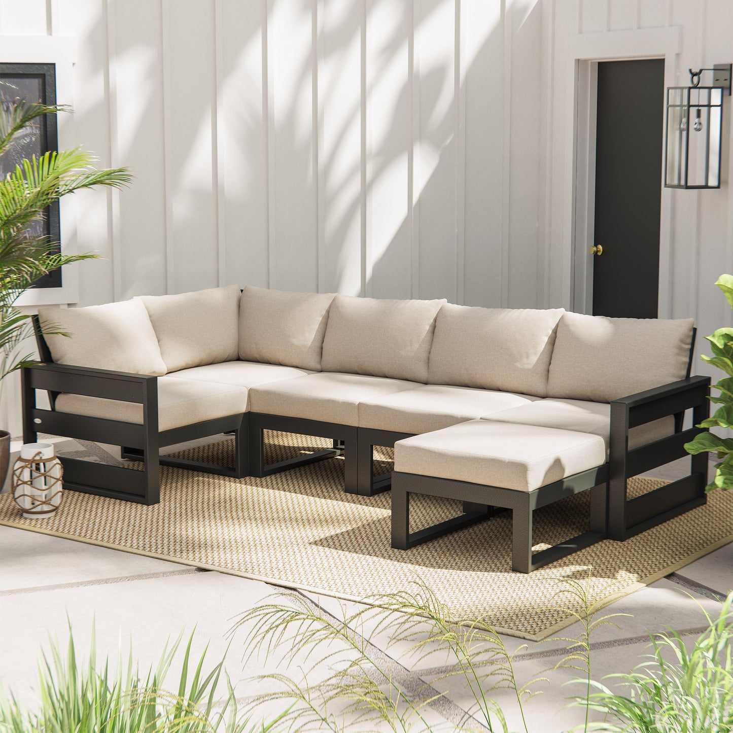 POLYWOOD Westport 6-piece Outdoor Patio Modular Deep Seating Set