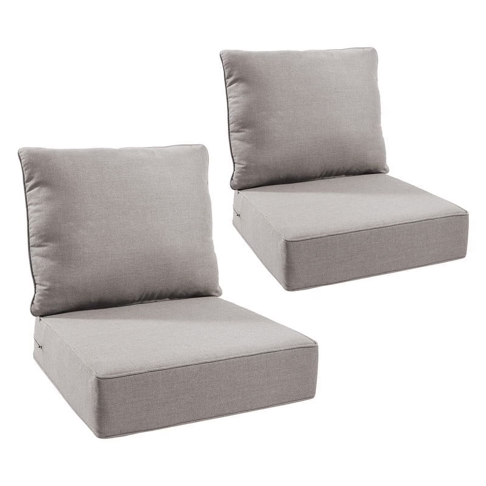 Terraloom 6 Inch Outdoor Cushions 24x24" - Water Resistant 2 Set Deep Seating Patio Chair Back& Seat Cushion for Wicker Rocking Swivel Chairs Loveseat Couch Sectional Sofa in Beige