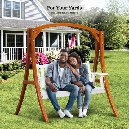 VINGLI Heavy Duty 880 LBS 4 FT Patio Wooden Porch Swing with Upgraded Adjustable Chains, Rustic
