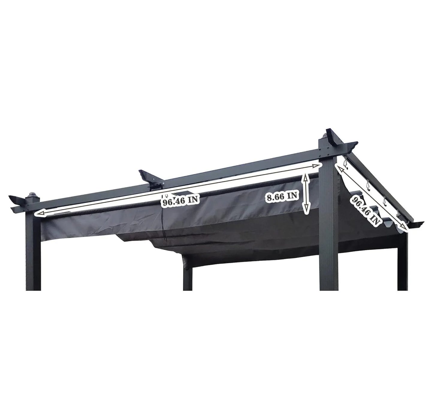Pergola Replacement Canopy Top Cover - 10x10 Ft Patio Gazebo Shade Cover (Gray) - Weather Resistant Polyester Canopy Only, Metal Frame Not Included