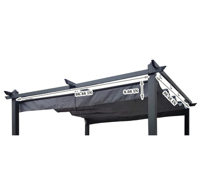 Pergola Replacement Canopy Top Cover - 10x10 Ft Patio Gazebo Shade Cover (Gray) - Weather Resistant Polyester Canopy Only, Metal Frame Not Included