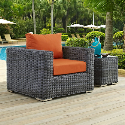 Modern Contemporary Urban Design Outdoor Patio Balcony Lounge Chair, Beige, Rattan