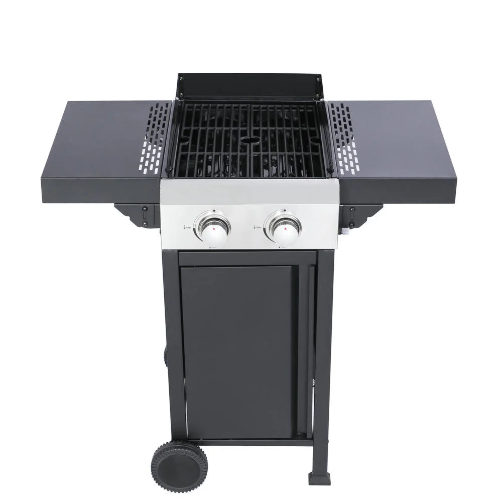 GVN Garden Grill, Patio Backyard Barbecue Grill,2-Burner Propane Gas BBQ Grill, Pizza Box, 24600BTU Output With Wire Enamel Cooking Grids