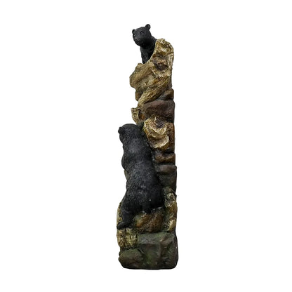 39.3in Tall Outdoor Water Fountain Resin Bear Patio Waterfall Fountain for Garden, Deck, Patio, Porch, Yard and Home Art Decor
