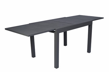 Kozyard Villa Outdoor Patio Metal Slate and Aluminum Rectangle Dining Table ( Gray )