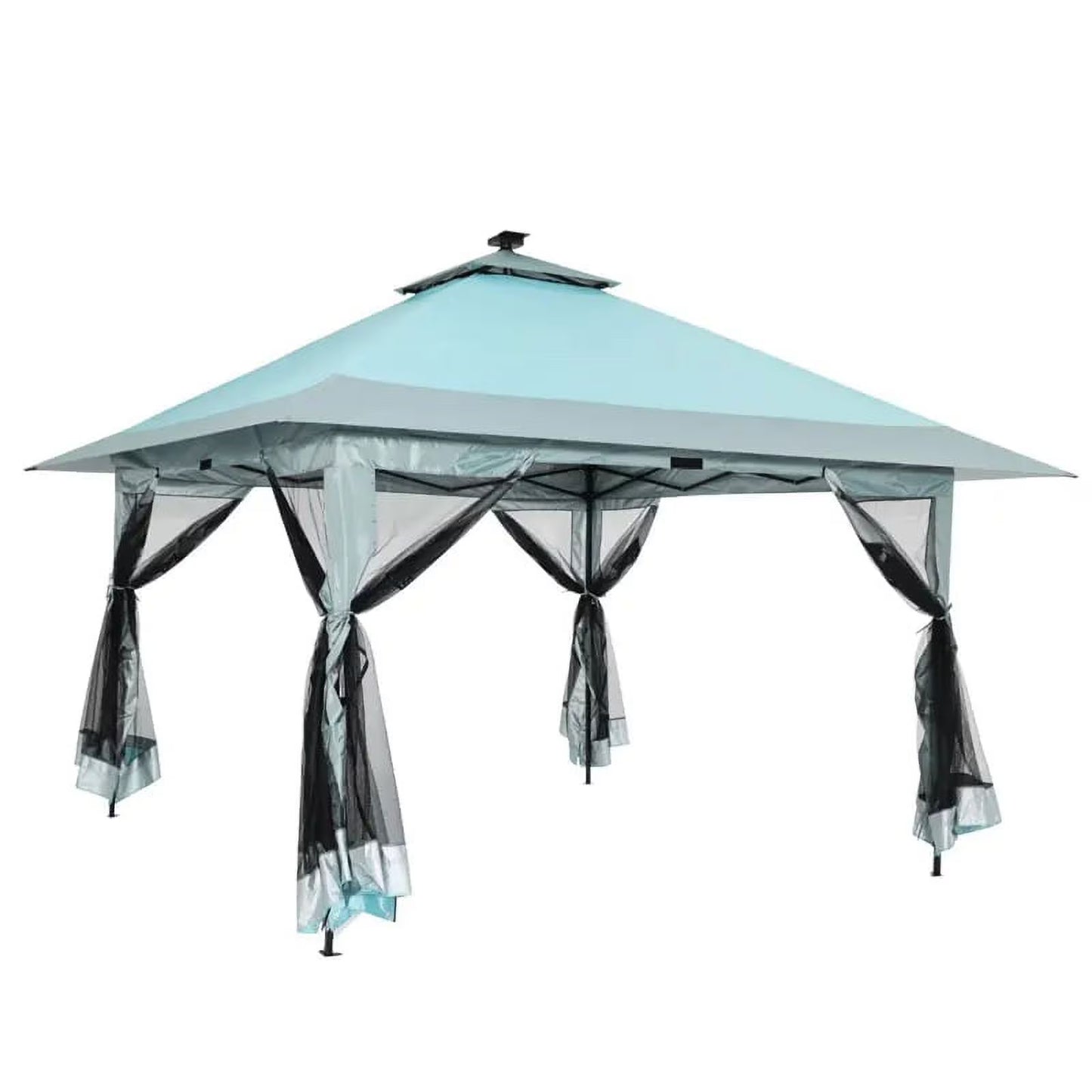 AOILE 13x13FT Pop-Up Patio Gazebo, Outdoor Canopy Tent with Mesh Walls, Double Roof & Carry Bag