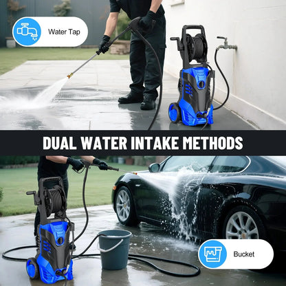 Electric Pressure Washer, 3800PSI 2.6 GPM Power Washer with 5 Quick Connect Nozzles, High Pressure Cleaning Machine with Foam Cannon for Cars, Fences, Patios, Decks, Patios and Driveway(Blue)