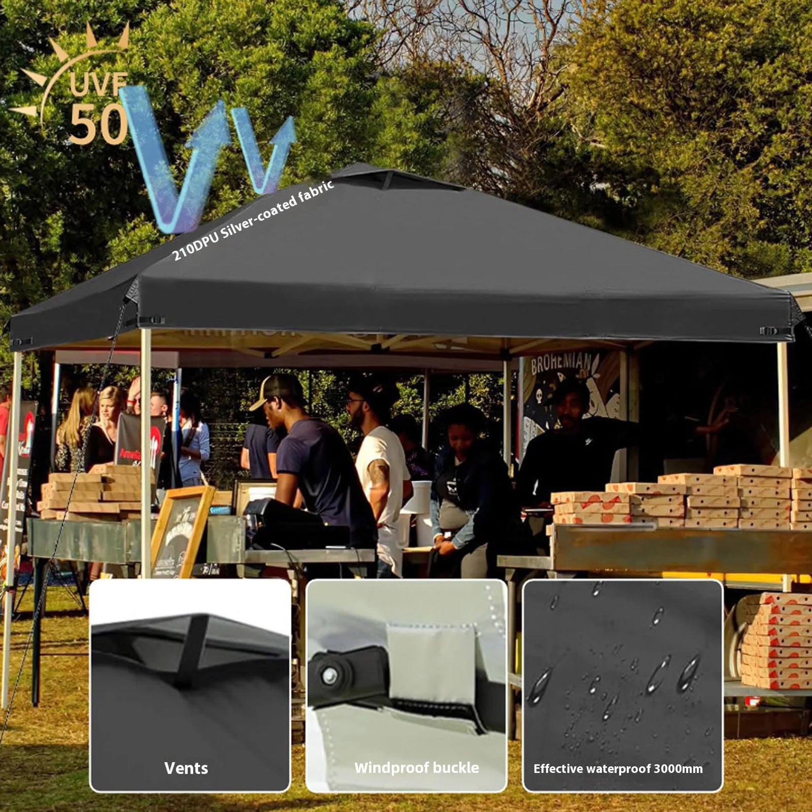 Home Decor 2Pcs 10X10Ft Replacement Cover Tier Gazebo Roof Sunshade Outdoor Cover Sunshade Patio Pavilion Protective Cover