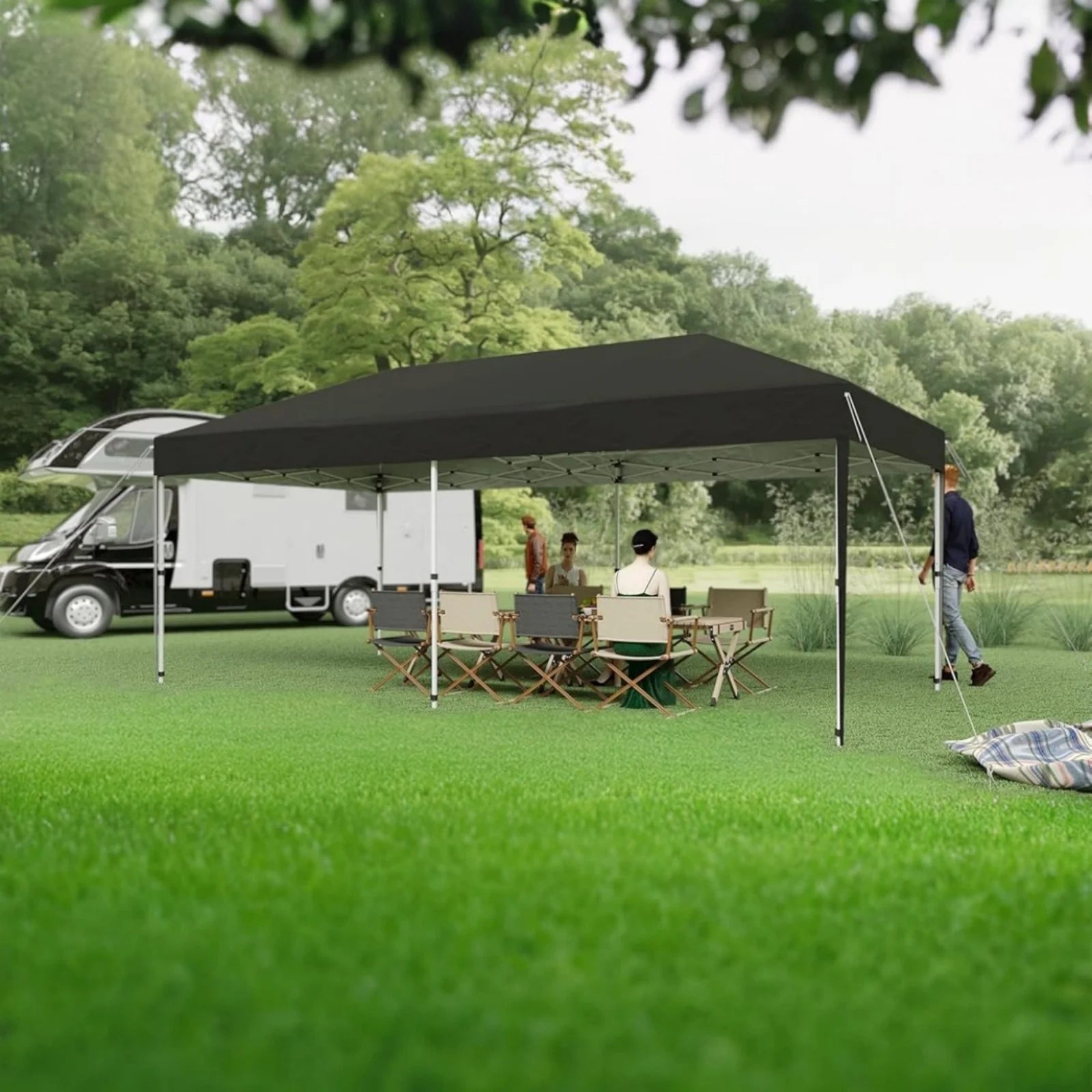 Telyswee 10'x20' Pop Up Canopy, Waterproof & UV Resistant Commercial Instant Canopy Tent Outdoor Events Instant Shelter for Farmer Market, Party, Event, Patio