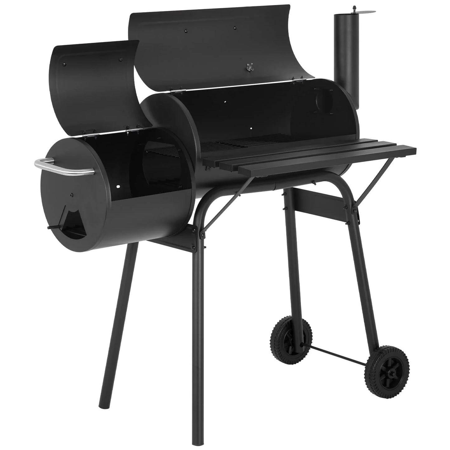 43’’ Charcoal Grills Outdoor BBQ Grill Camping Grill American Braised Roast Portable Grill Offset Smoker for 6-10 People Patio Backyard Camping Picnic BBQ