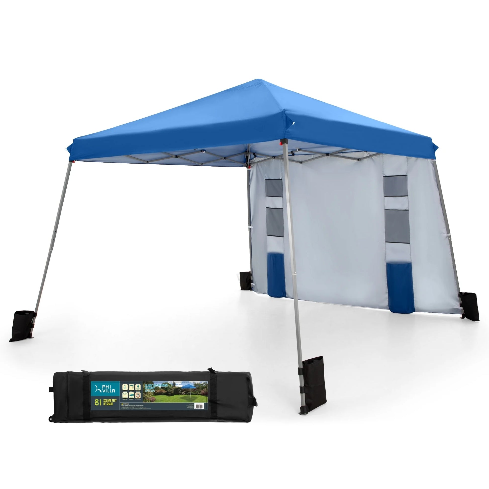 MAISON ARTS 12x12' Canopy with One Sidewalls UV Block Sun Shade Canopy Gazebo for Patio Outdoor 8x8FT (with side wall) 8X8FT