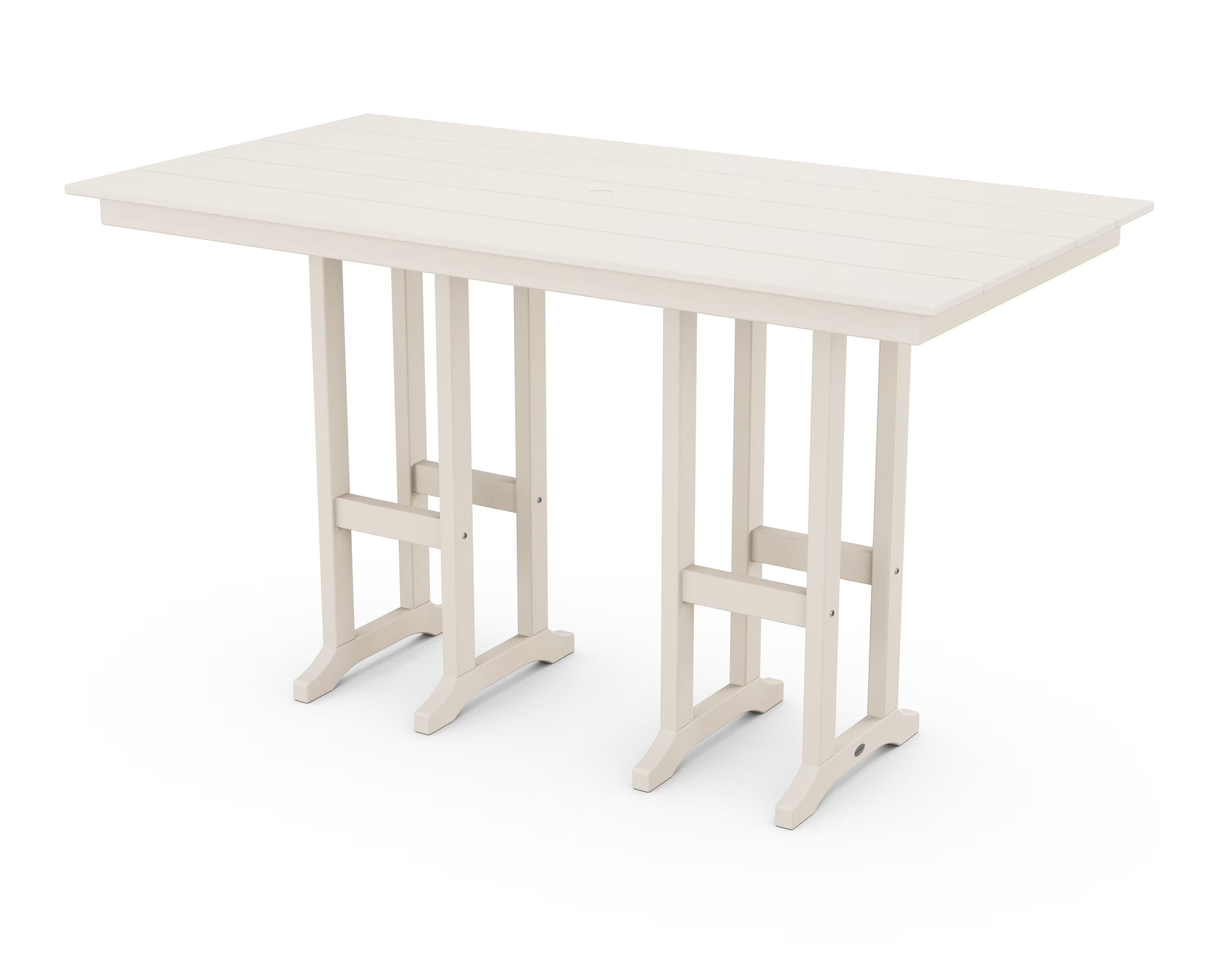 POLYWOOD 37" x 72" Farmhouse Patio Bar Table with Weather-Resistant Design, Slate Grey