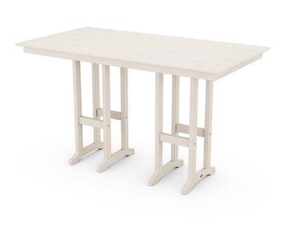 POLYWOOD 37" x 72" Farmhouse Patio Bar Table with Weather-Resistant Design, Slate Grey
