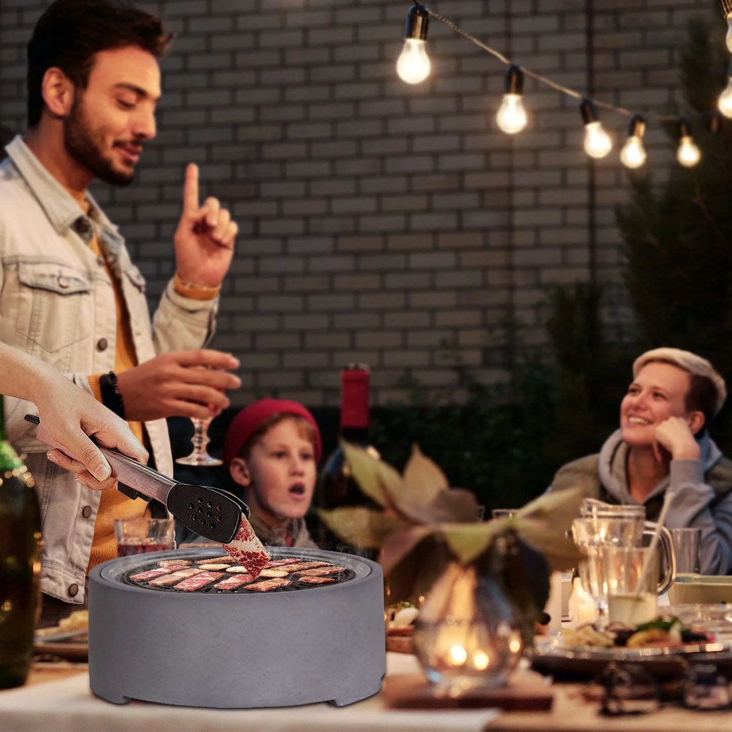 Afterglow 15 Inches Charcoal Grill Barbecue Smoker Stove Tabletop BBQ Outdoor Party for Patio Garden Backyard Decking Camping, Brown ?