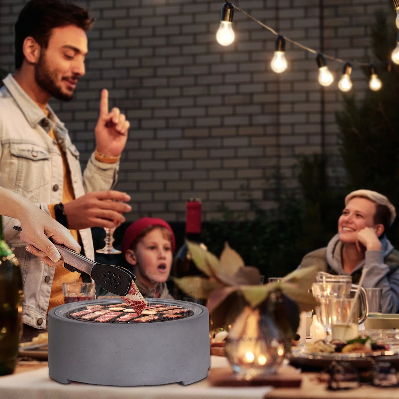 Afterglow 15 Inches Charcoal Grill Barbecue Smoker Stove Tabletop BBQ Outdoor Party for Patio Garden Backyard Decking Camping, Brown ?