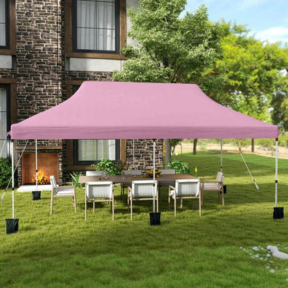 Spaco 10 X 20 FT Pop up Canopy Tent, Foldable and Portable Canopy with Carry Bag for Patio, Garden, Backyard, Pink