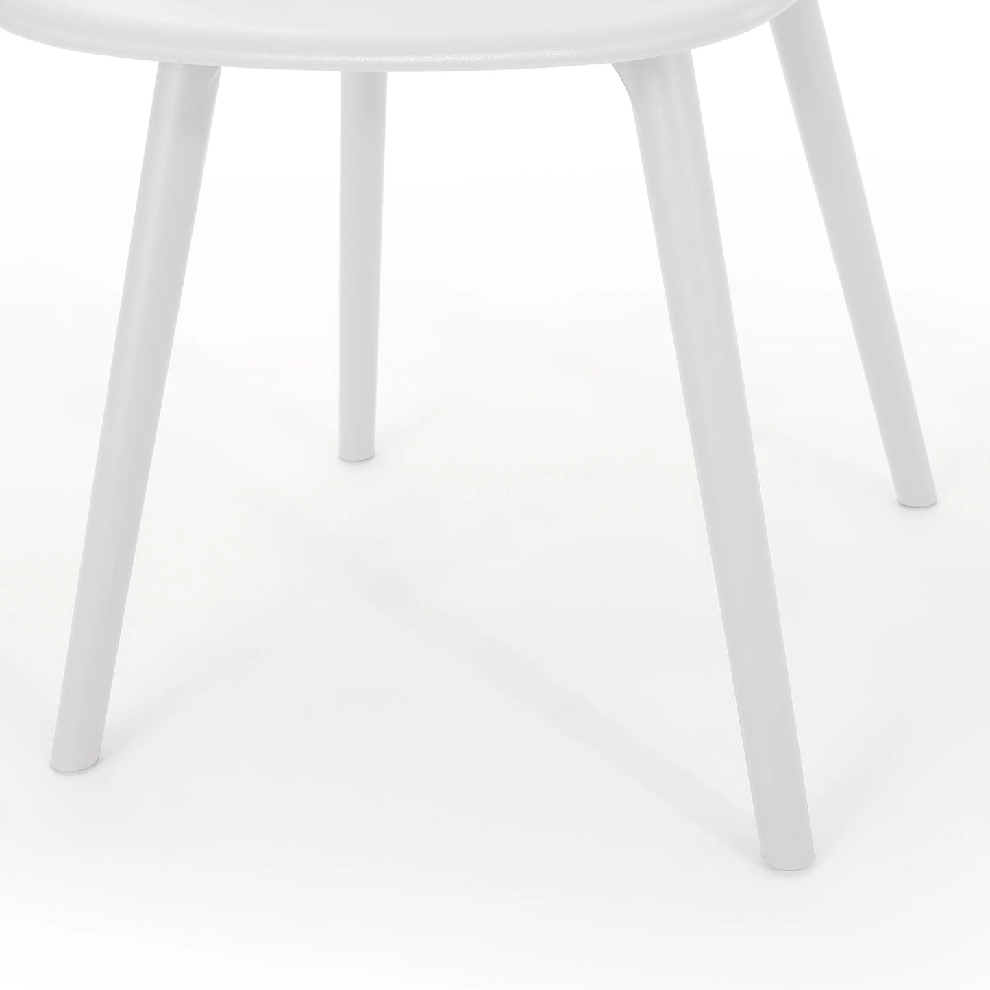 Noble House Lily Plastic Patio Dining Side Chair in White (Set of 4)