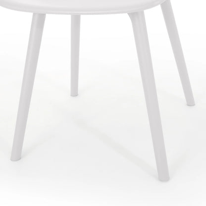 Noble House Lily Plastic Patio Dining Side Chair in White (Set of 4)
