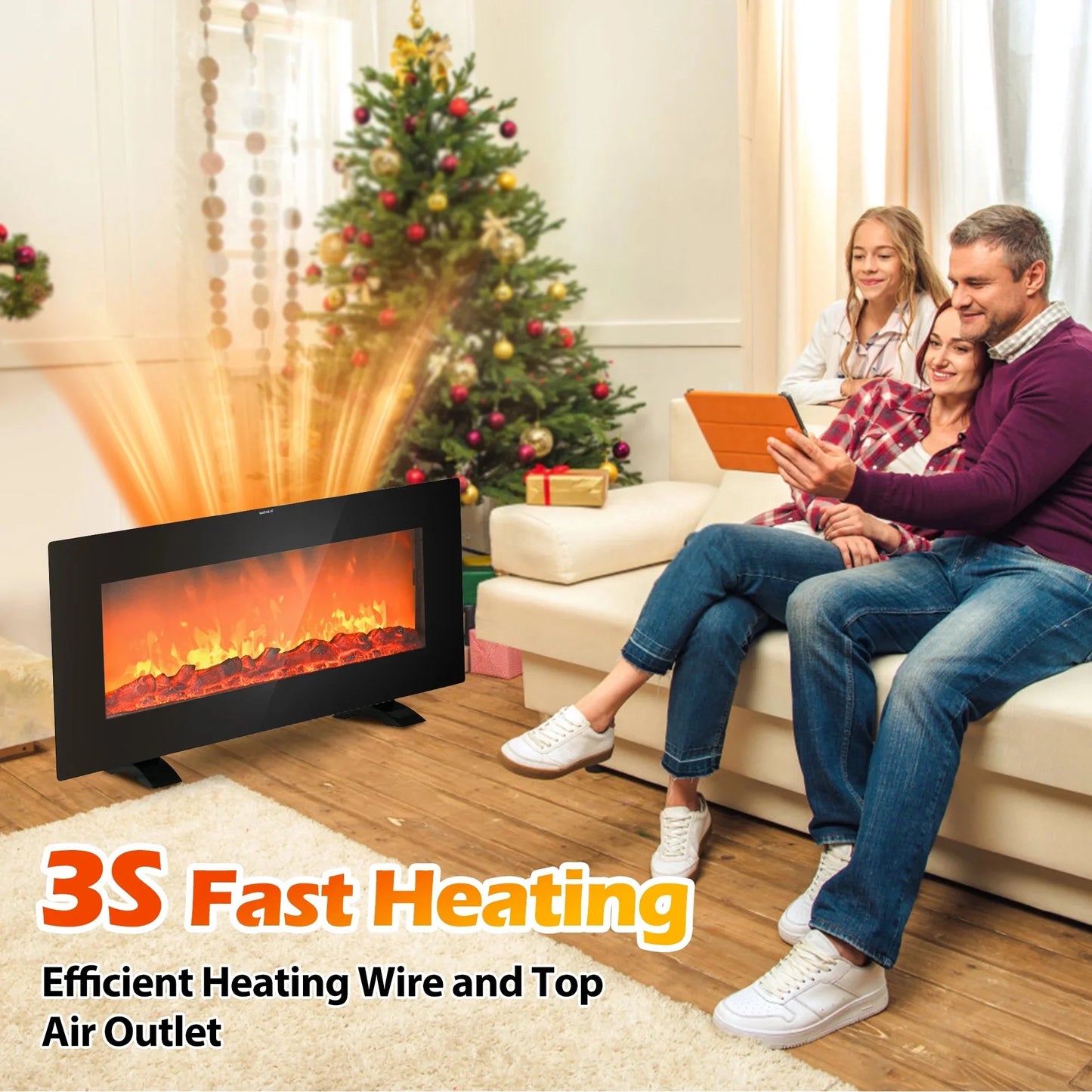 Airo Comfort Electric Outdoor Infrared Patio Heater - 500/1000/1500W with Remote