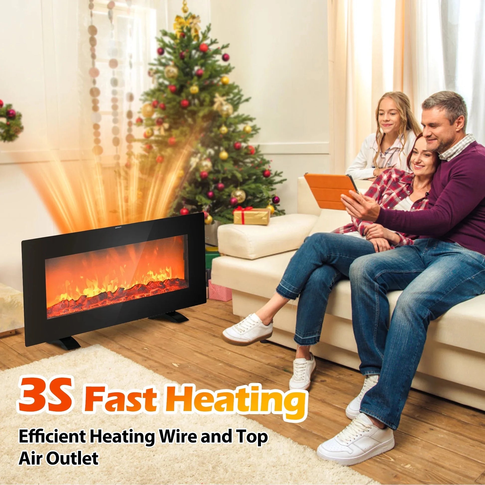 Airo Comfort Electric Outdoor Infrared Patio Heater - 500/1000/1500W with Remote