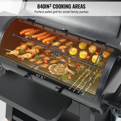 KFFKFF 62" Heavy Duty Charcoal Grill 8 IN 1,BBQ Portable Grill with Cart Outdoor Cooking Barbecue Camping, Picnic, 840 sq, Patio and Backyard