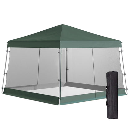 CoSoTower Slant Leg Pop Up Tent with Netting and Carry Bag, Instant Sun Shelter, Tents for Parties, Height Adjustable, for Outdoor, Garden, Patio, (11.5'X11.5' Base/10'X10' Top), Green