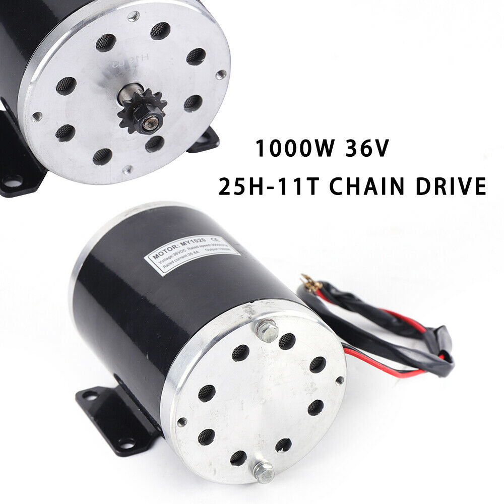 ToppiJoy Mini Bike Motor 1000W, DC Brushed Motor with High Torque for Electric Bicycle, Go-Kart, & Scooter, Fast Start Performance & Heat Dissipation for Smooth Ride
