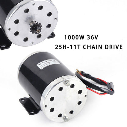 ToppiJoy Mini Bike Motor 1000W, DC Brushed Motor with High Torque for Electric Bicycle, Go-Kart, & Scooter, Fast Start Performance & Heat Dissipation for Smooth Ride