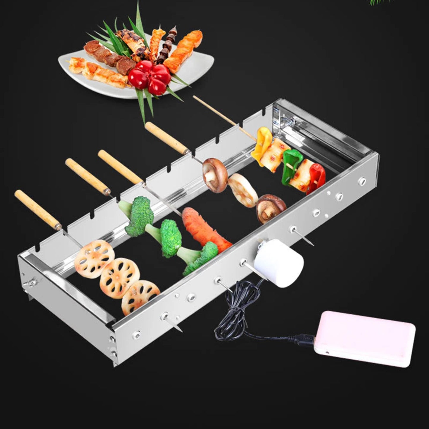 Automatic flips frame Tool Set Adjustable Width Easy to Install Grilling Stand DIY Barbecue Grill for Backpacking Hiking Patio backyards bbq 60cm
