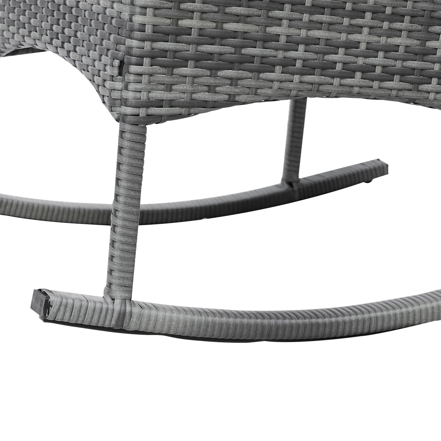 Outsunny 3Piece Wicker Rocking Chair Patio Furniture Set, Gray