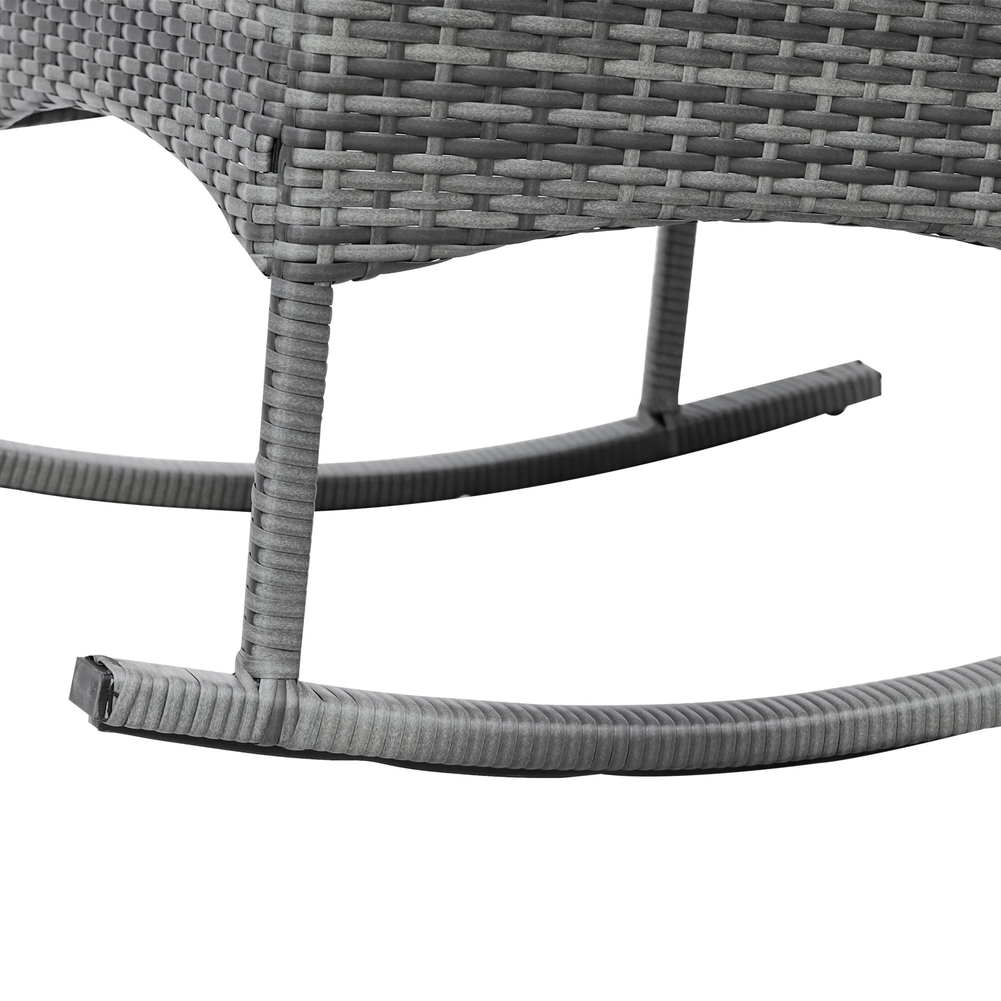 Outsunny 3Piece Wicker Rocking Chair Patio Furniture Set, Gray