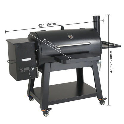 KFFKFF 62" Heavy Duty Charcoal Grill 8 IN 1,BBQ Portable Grill with Cart Outdoor Cooking Barbecue Camping, Picnic, 840 sq, Patio and Backyard