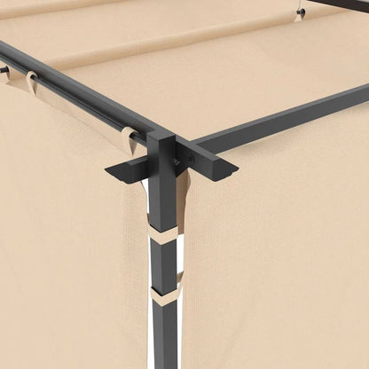 vidaXL Gazebo Canopy Tent Patio Pavilion Sunshade with Curtains Cream Steel