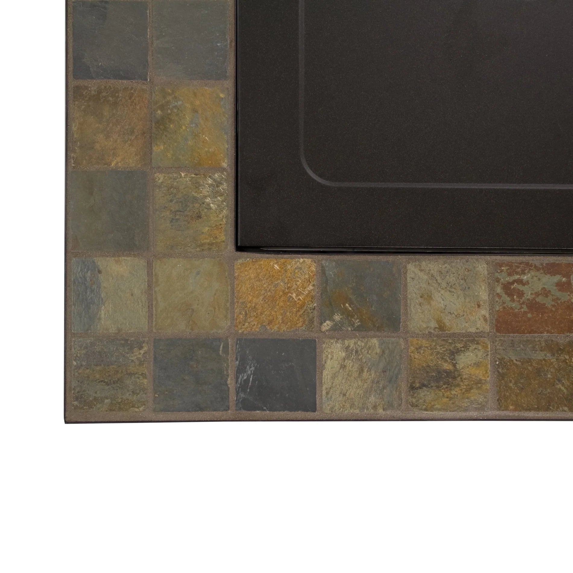 AZ Patio Heaters Hiland 30 Inch Square Slate Tile Top Propane Fire Pit, Bronze