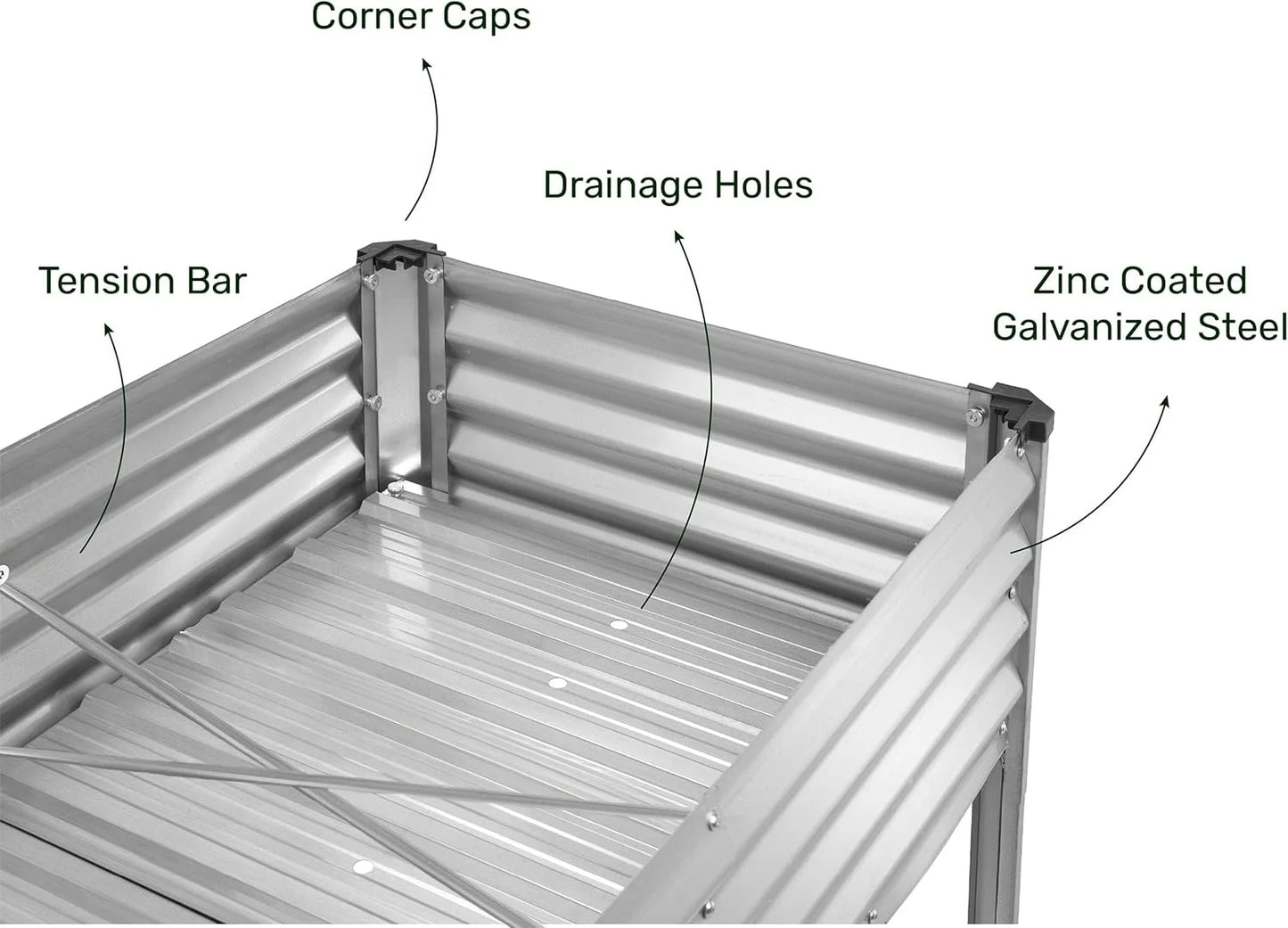 Galvanized Raised Garden Beds Outdoor with Legs//48?24?31in Elevated Planter Box for Vegetables, Flowers (Silver)//Large Metal Garden Bed for Backyard Patio Gardening