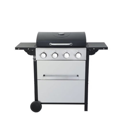 Yiweny 3 Burner BBQ Propane Gas Grill, Stainless Steel 25650 BTU Patio Garden Barbecue Grill with Bottle Opener, Two Foldable Side Shelves & Thermometer, Perfect for Camping, Outdoor Cooking.