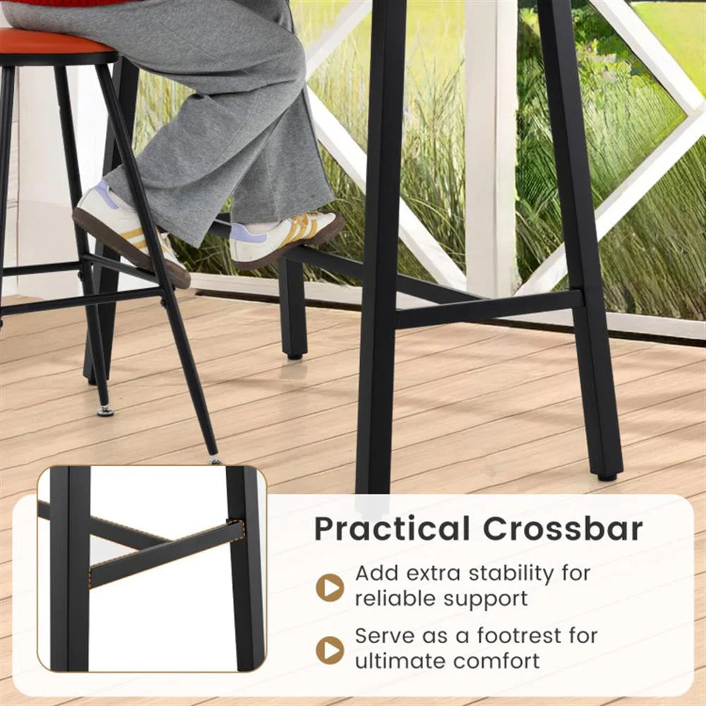 Spaco 36 Inches Patio Counter Height Bar Table with Adjustable Foot Pads, Deck Furniture, Outdoor Patio Furniture-Black