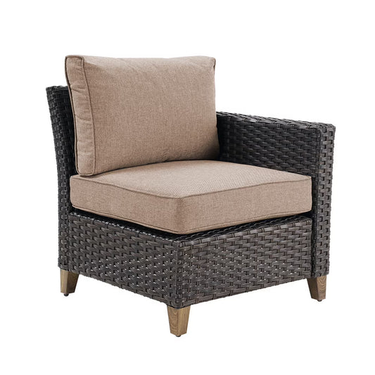 Grand Patio Outdoor Furniture, Patio Wicker Sectional Sofa Modular Furniture Set, Left Arm Sofa, Beige