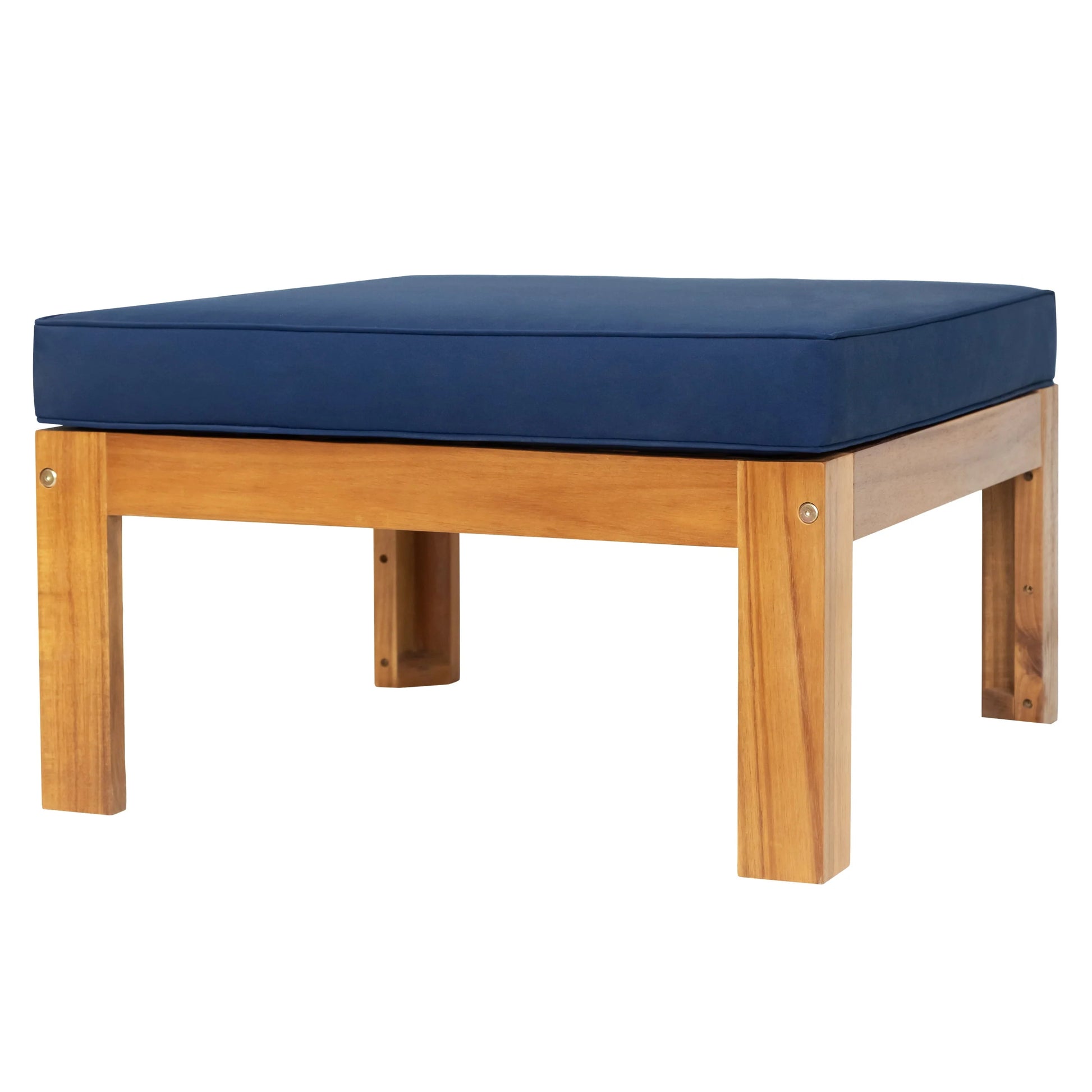 SYNGAR 5 Piece Wood Patio Furniture Set, Outdoor Seating Chat Set with Blue Cushions, Sectional Conversation Sofa Chairs Set with Coffee Table, for Balcony, Backyard, Poolside, Deck, Garden, D8126