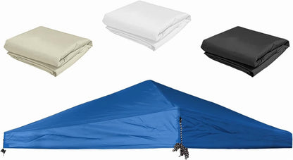 Sliver-Coated Pop Up Canopy Tent Top Cover Roof with Ropes and Velcro 10x10 Canopy Replacement Top,UV Waterproof for Garden Garden Patio Pavilion Sun Shade (Top Only, Blue) | Durable Design