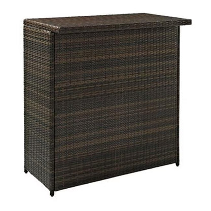 Crosley Palm Harbor Wicker/Rattan Patio Bar in Brown