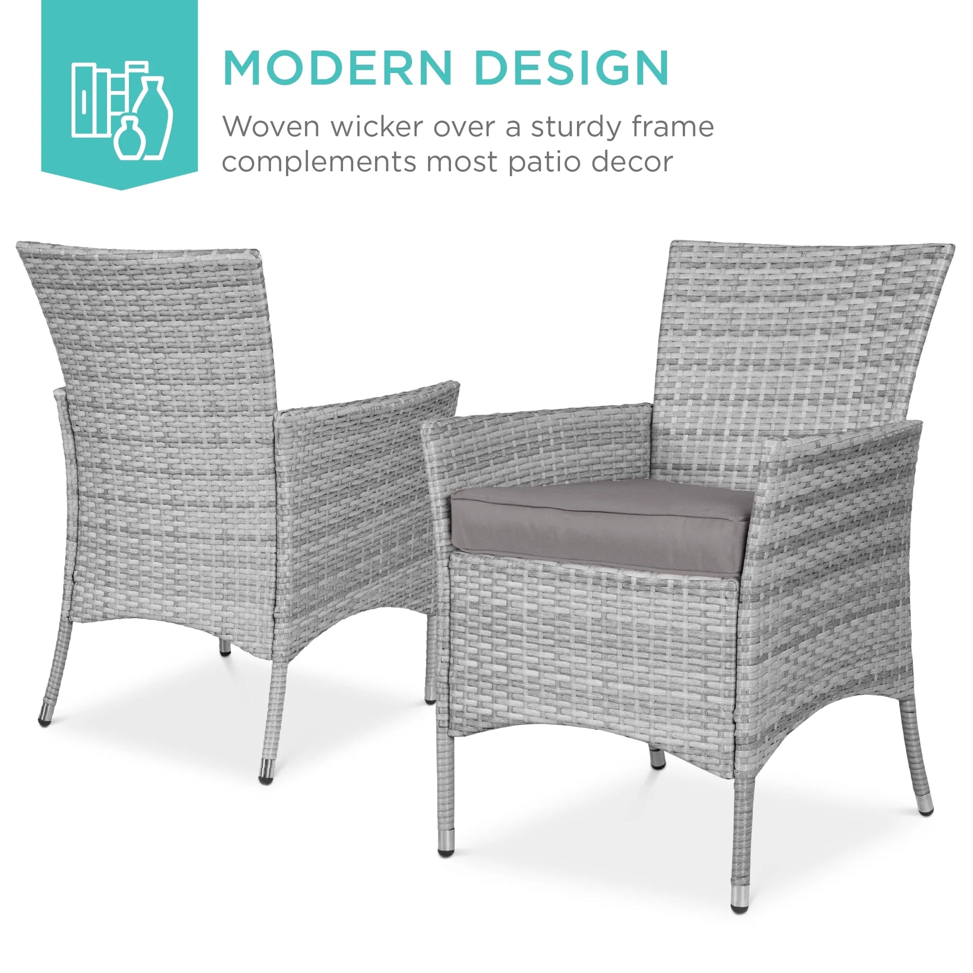 Best Choice Products 5-Piece Indoor Outdoor Wicker Patio Dining Table Furniture Set w/Umbrella Cutout, 4 Chairs - Gray