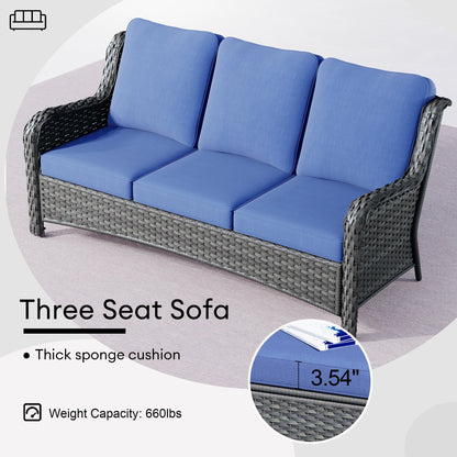 Ovios 8-Piece Wicker Outdoor Sectional Patio Set with Swivel Chairs and Loveseat, Gray
