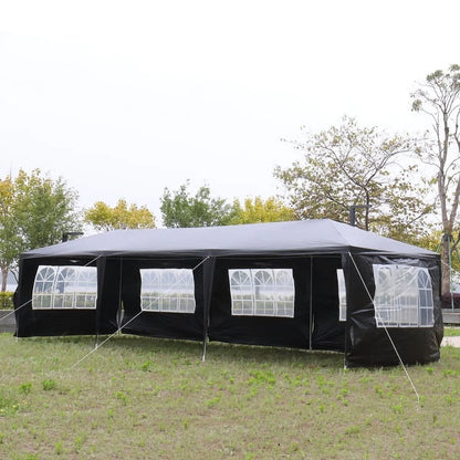 10'x30' Outdoor Party Tent with 8 Removable Sidewalls Waterproof Canopy Patio Wedding Gazebo, Black