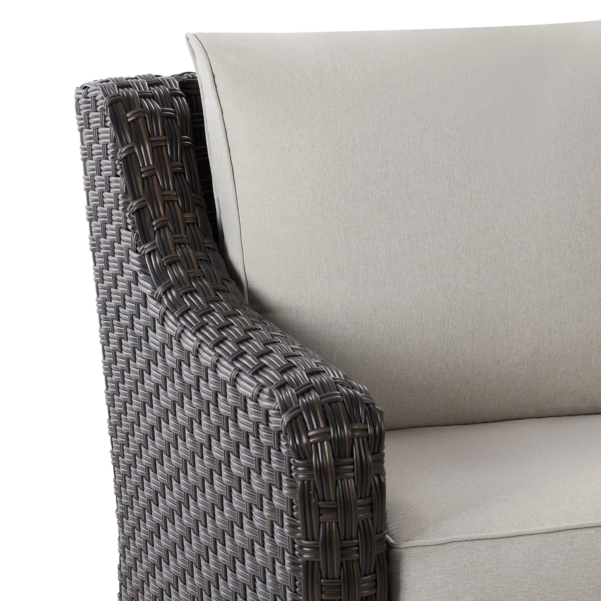 Better Homes & Gardens River Oaks Outdoor Sofa & 2 Nesting Tables with Patio Cover, Dark Brown
