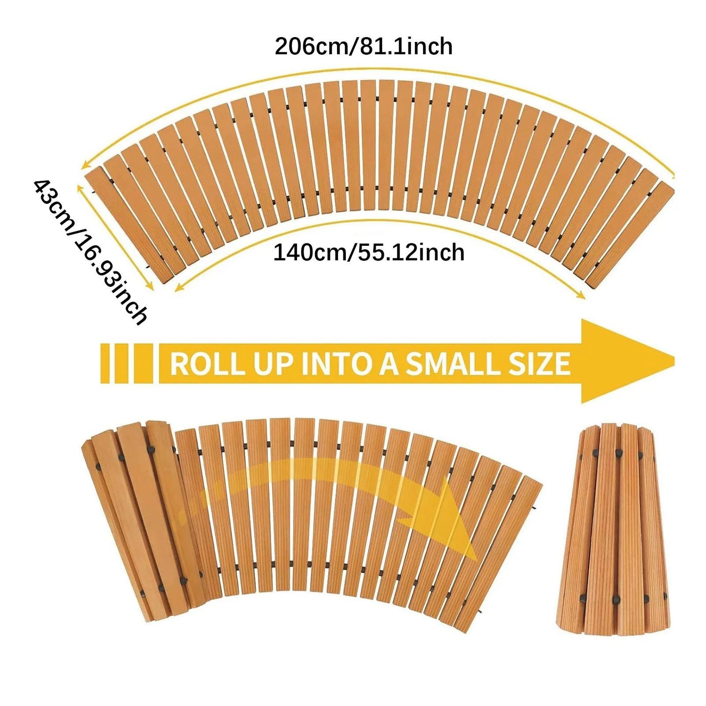 Vsenkes Wooden Garden Pathway Curved Boardwalk Walkway for Patio Event Outdoor Space